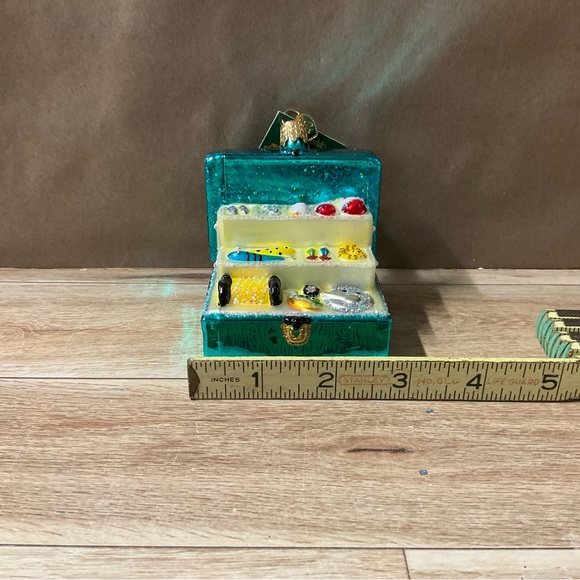 New Old World Christmas Tackle Box Tree Ornament Glass Hanging Fisherman Fishing - Picture 6 of 11
